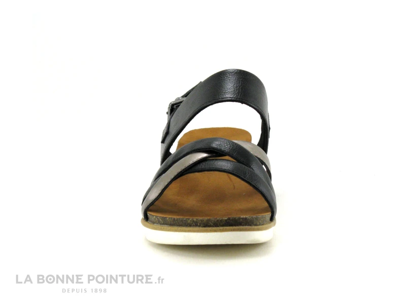 Marco Tozzi 2-28410-20 Noir Argent - Sandale Plate Femme 4 Marco Tozzi 2-28410-20 Noir Argent - Sandale Plate Femme – Image 2