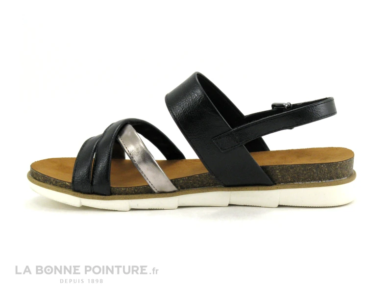 Marco Tozzi 2-28410-20 Noir Argent - Sandale Plate Femme 5 Marco Tozzi 2-28410-20 Noir Argent - Sandale Plate Femme – Image 3