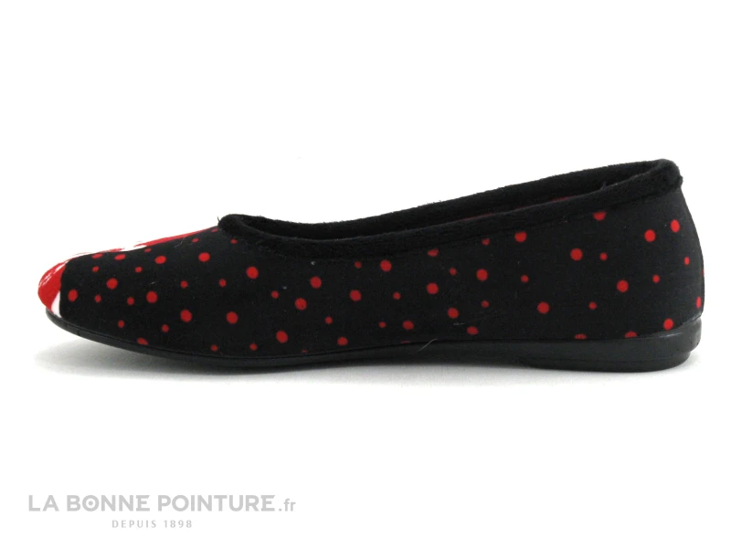 Ouf Tempo COMINO Noir Rouge - Audrey Hepburn - Pantoufle Ballerine 5 Ouf Tempo COMINO Noir Rouge - Audrey Hepburn - Pantoufle Ballerine - Image 3