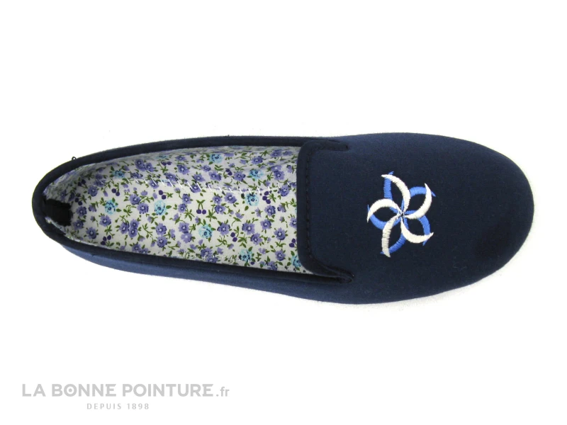 RYB 700-9000 - Pantoufle Femme Bleu Marine - Fleur Brodee 4 RYB 700-9000 - Pantoufle Femme Bleu Marine - Fleur Brodee - Image 2
