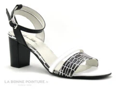 DE CI De La - VULPIN - Noir Blanc Croco - Sandale Talon Haut -Chaussures Pour Femmes cd24607c73b9e66c561f35ea11d5d5ef img 8340.jpg 158068