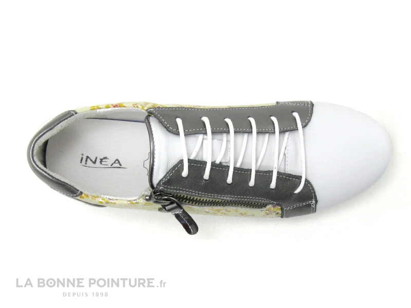 Inea FARFADET Blanc Jaune - Basket Femme Lacet Et Zip 8 Inea FARFADET Blanc Jaune - Basket Femme Lacet Et Zip - Image 6
