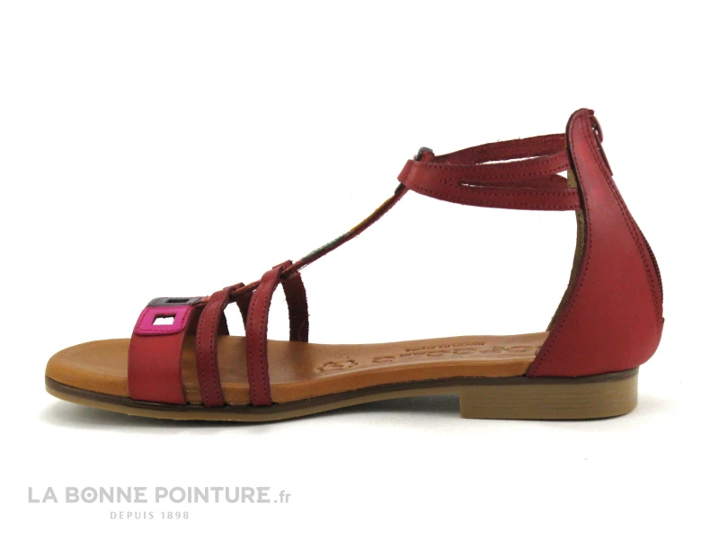 Jordana 3369 Multicolore Rouge - Sandale Montante Femme 5 Jordana 3369 Multicolore Rouge - Sandale Montante Femme - Image 3
