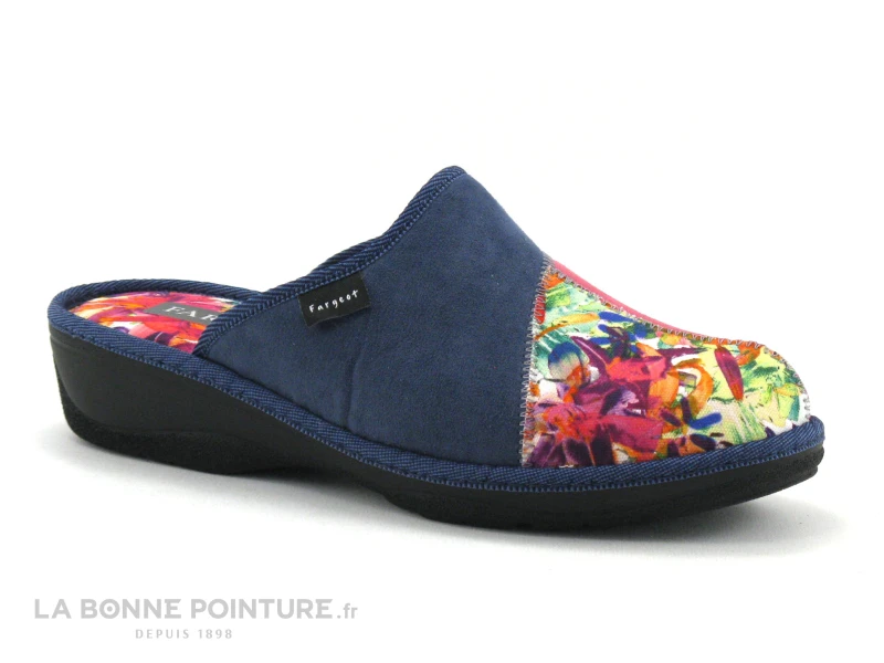 Fargeot PALETTE Fuchsia - Bleu Marine - Pantoufle Mule Confort F 3 Fargeot PALETTE Fuchsia - Bleu Marine - Pantoufle Mule Confort F
