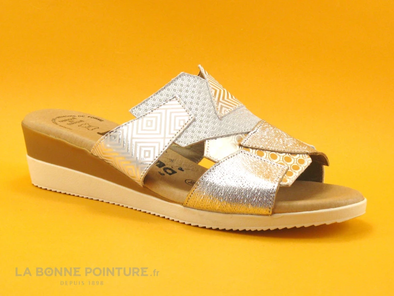 Jordana 2769 Argent - Mule Femme - Talon Compense 6 Jordana 2769 Argent - Mule Femme - Talon Compense - Image 4