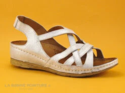 Karyoka PANA Champagne - Sandale Femme Beige - Talon Compense