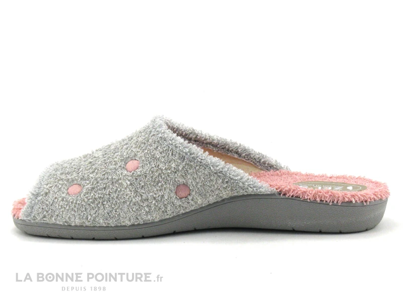 Zels 6439 Gris Rose - Pantoufle Mule Femme Bout Ouvert 4 Zels 6439 Gris Rose - Pantoufle Mule Femme Bout Ouvert - Image 2