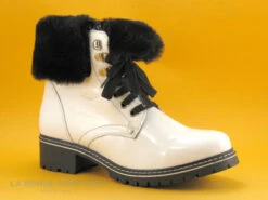 Hooper MULLAN Verni Blanc - Fourrure Noire - Bottine Femme -Chaussures Pour Femmes cd24607c73b9e66c561f35ea11d5d5ef img 9600.jpg 142417