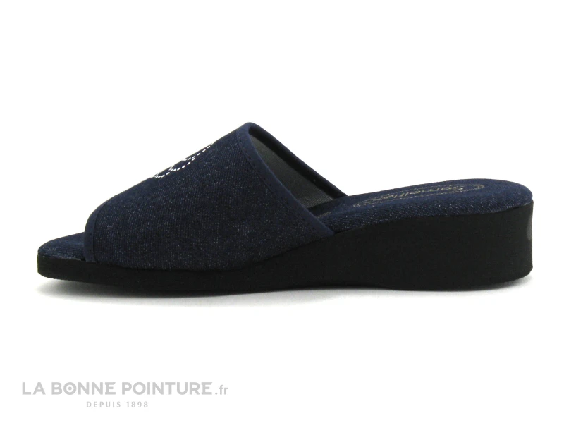 Semelflex Mule Compensée Isis Jeans Marine 5 Semelflex Mule Compensée Isis Jeans Marine - Image 3