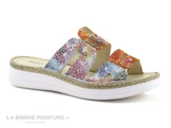 Pedi Girl ZAK Blanc Orange - Mule Femme Semelle Compensee