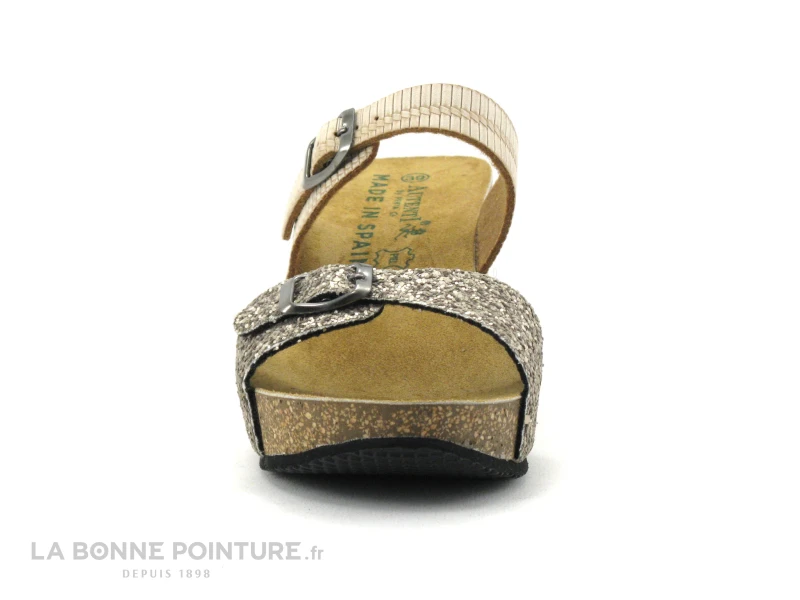 Autenti 687056 Gold - Beige - Pailletes Or - Mule Talon Compense 4 Autenti 687056 Gold - Beige - Pailletes Or - Mule Talon Compense - Image 2