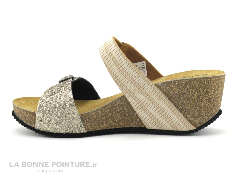 Autenti 687056 Gold - Beige - Pailletes Or - Mule Talon Compense 5 Autenti 687056 Gold - Beige - Pailletes Or - Mule Talon Compense - Image 3